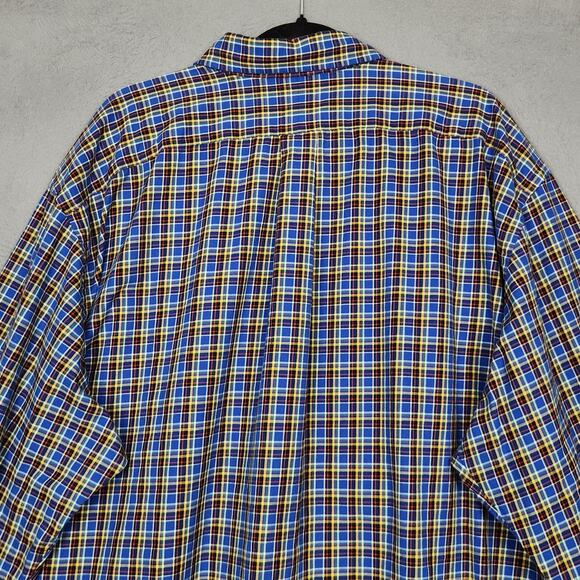 Ralph Lauren Shirt Mens 3XB Big Blue Plaid Classic Fit Button Down Long Sleeve - Picture 8 of 16